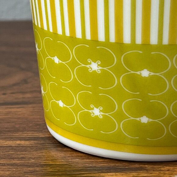 IKEA 2 Coffee Mugs 12289 Retro Style Yellow-Green Stripes Burgundy Red - Picture 5 of 16